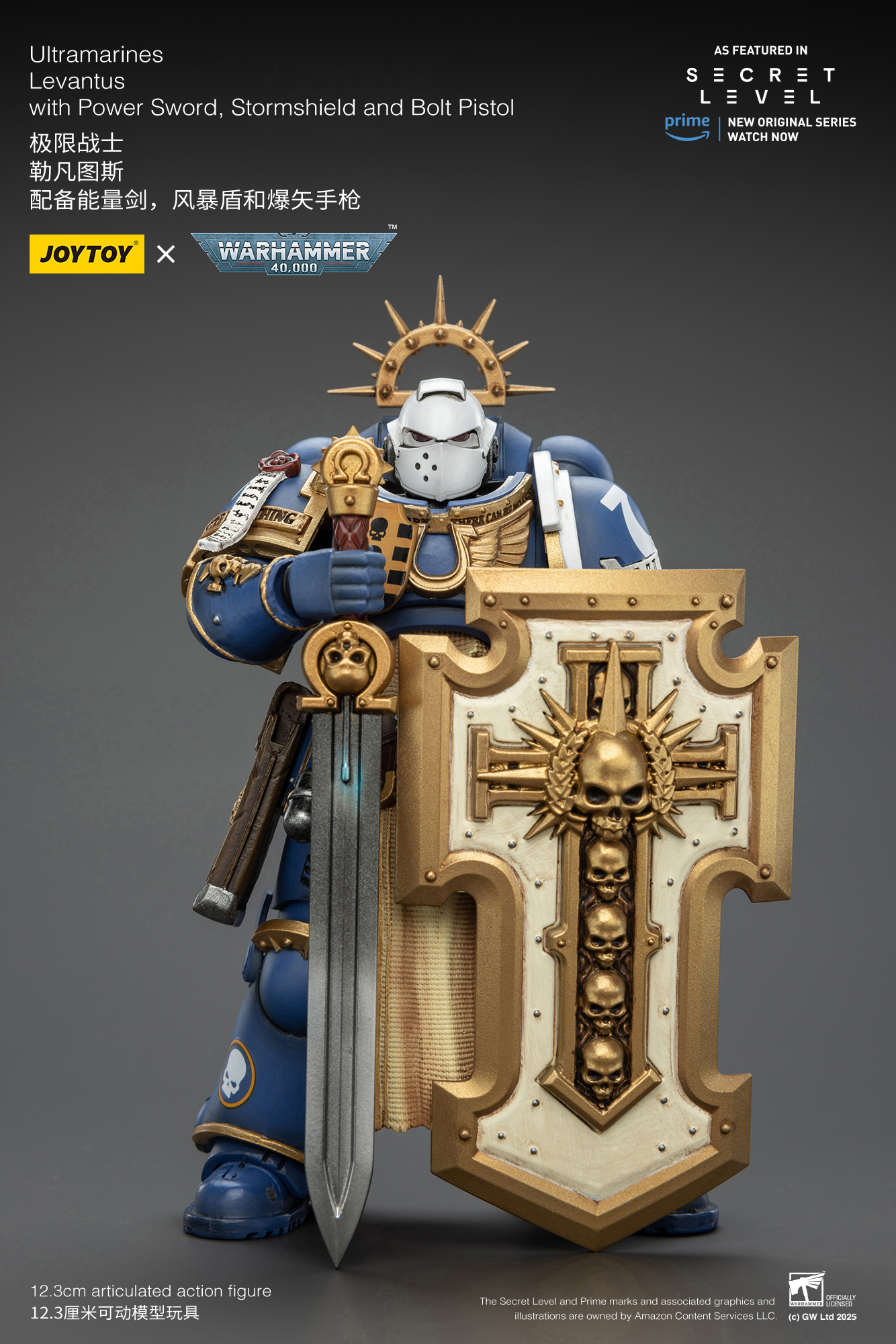 Ultramarines Levantus with Power Sword, Stormshield and Bolt Pistol - view 10